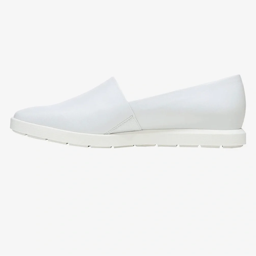 Franco Sarto White Bonza Leather Women’s Slip On Loafers Size 8.5 NEW